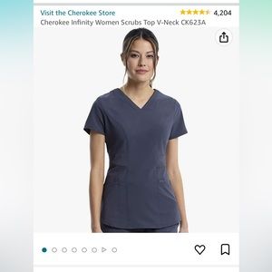 Cherokee Infinity Women’s Pewter Scrub Top and Bottom